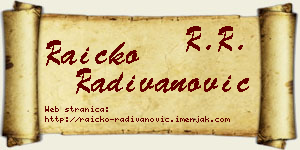 Raičko Radivanović vizit kartica